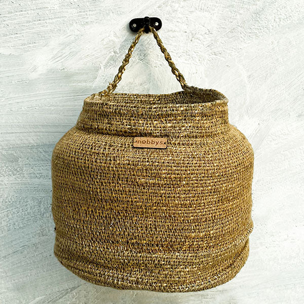 Hanging Vegetable Basket - Beige Embroidered Nobbys