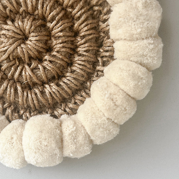 Jute Coasters With Cotton Pom-poms Nobbys