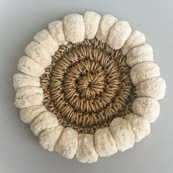 Jute Coasters With Cotton Pom-poms Nobbys