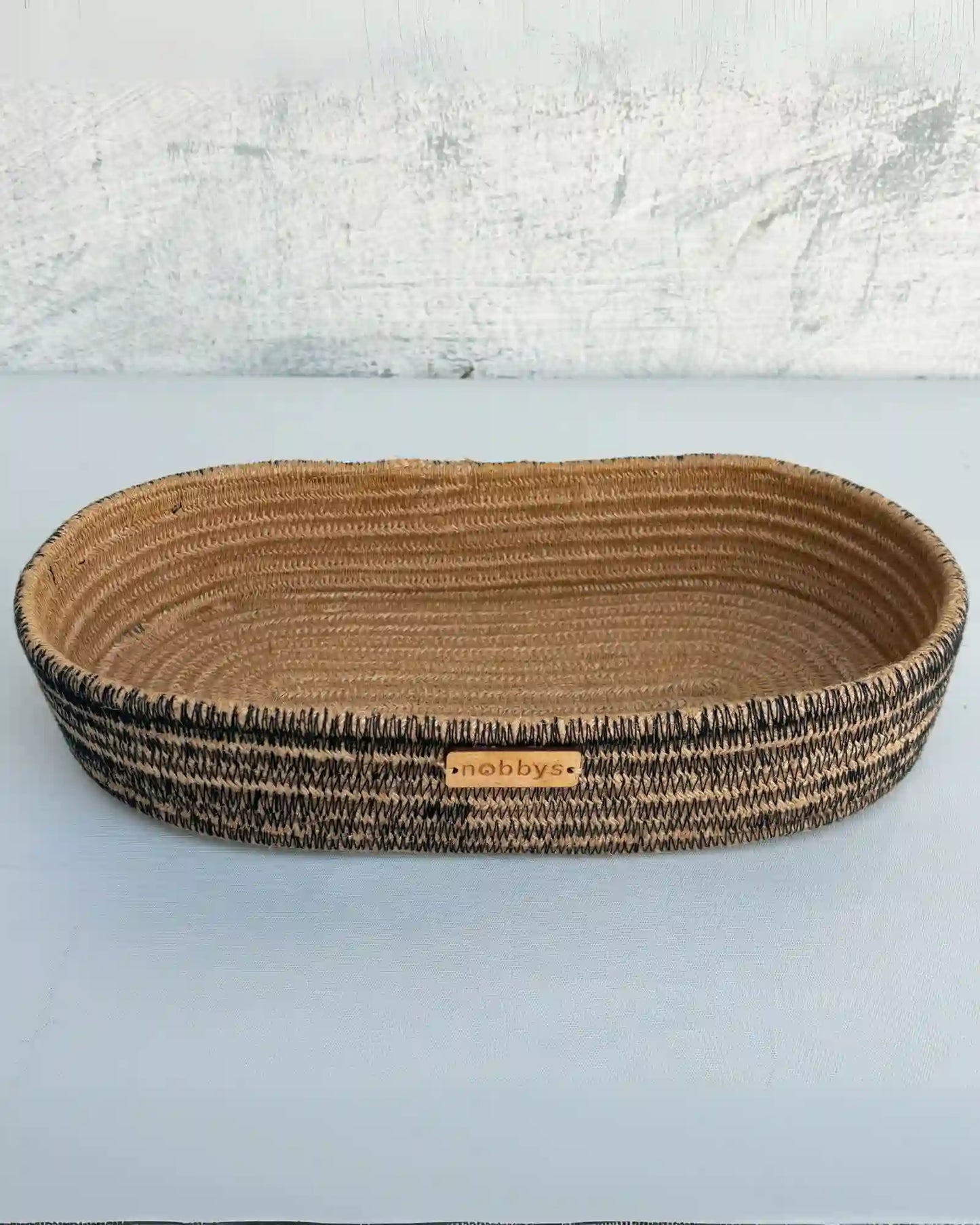 Jute-Black Embroidered Bread / Remote Multipurpose Basket