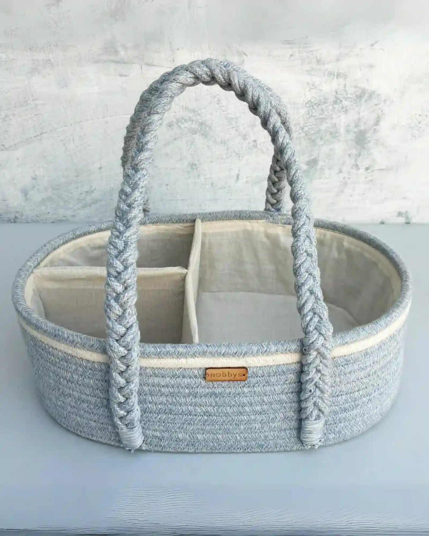 Pastel Blue Diaper Caddy Basket