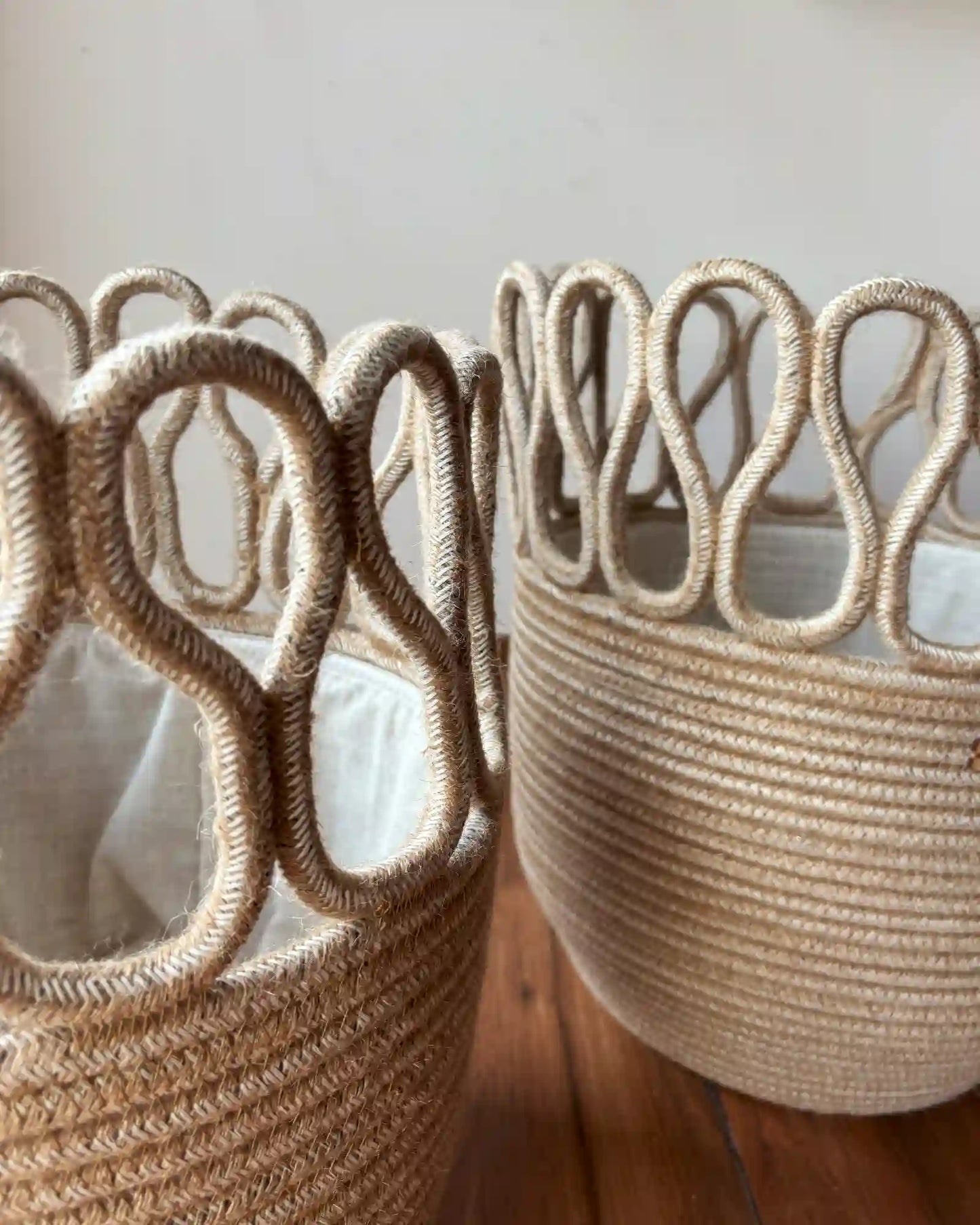 Mesmerizing Petal Loop Basket - Set of Two
