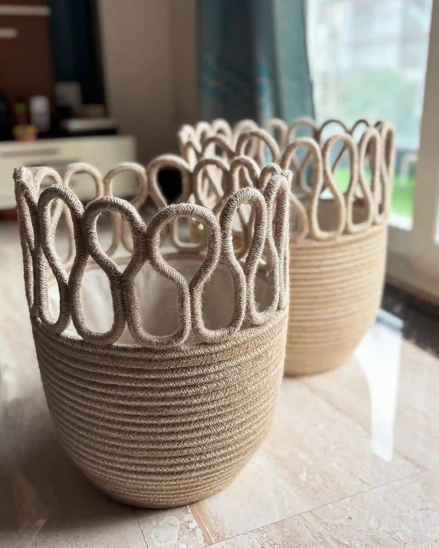 Mesmerizing Petal Loop Basket - Set of Two