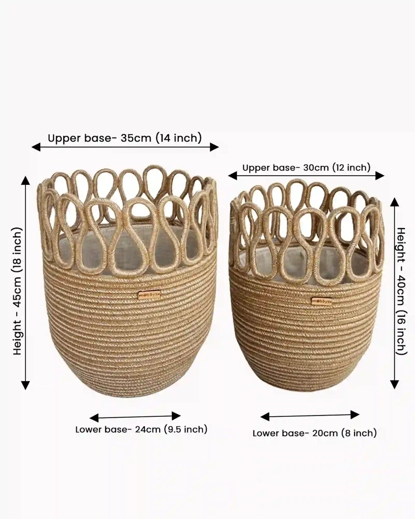 Mesmerizing Petal Loop Basket - Set of Two