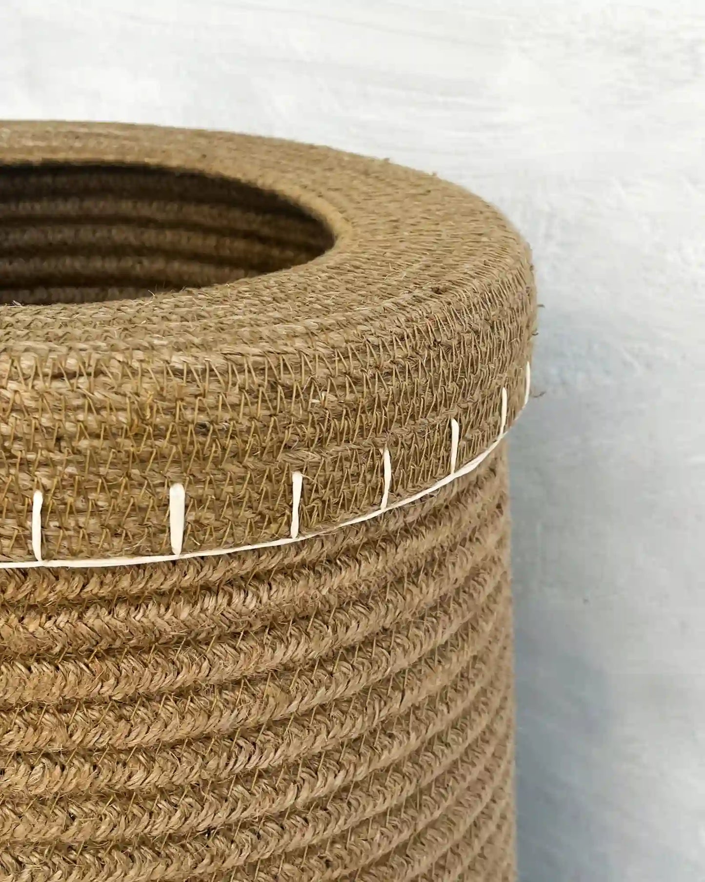 Jute Dustbin with Lid (10"D x 12"H)