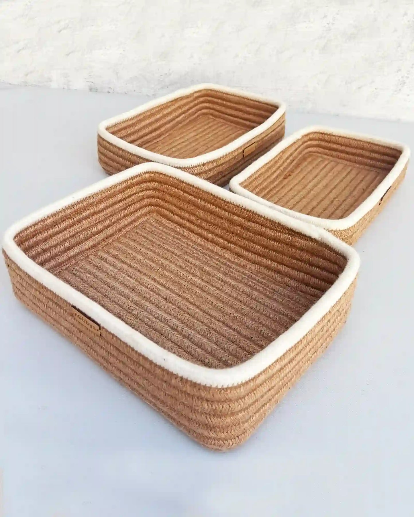 Jute Storage Trays/Organizers (Set of 3)