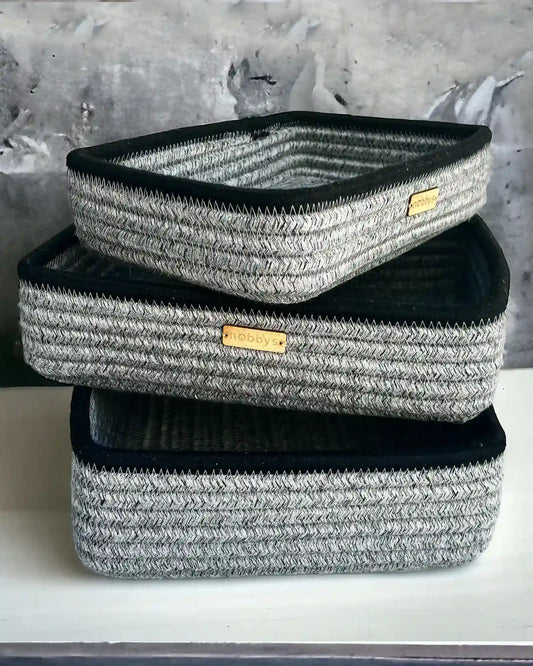 Grey storage basket