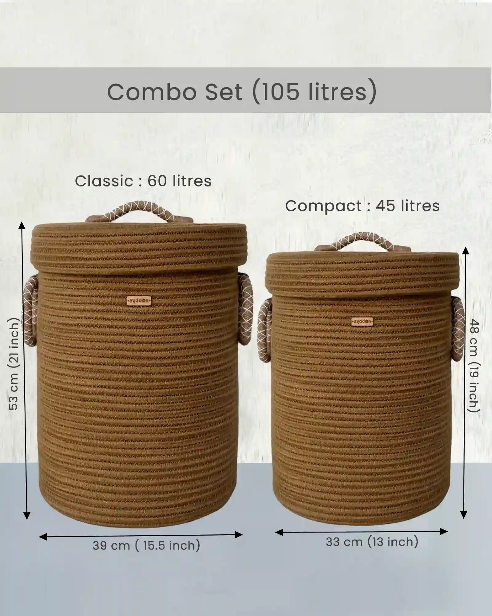 Jute Laundry Basket combo