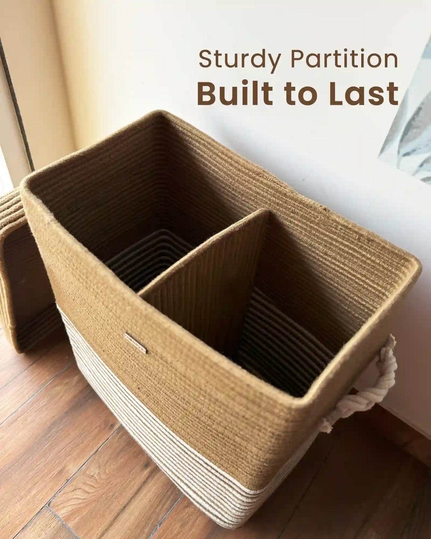 Durable, sturdy partition in Laundry Basket to sort clothes easily