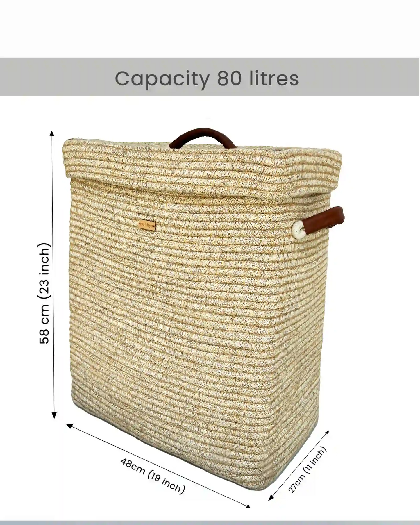 Laundry Basket with partition 80 litres