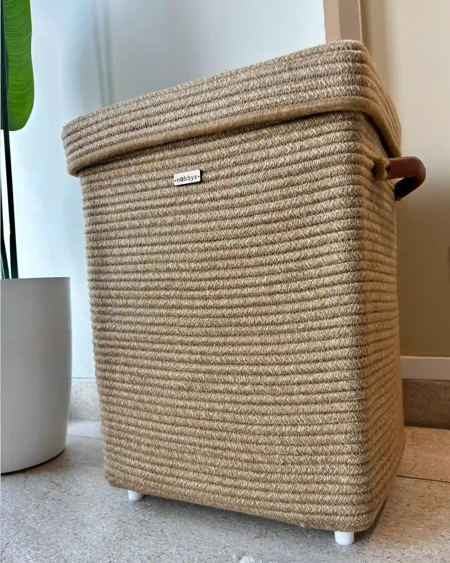 soft beige laundry basket