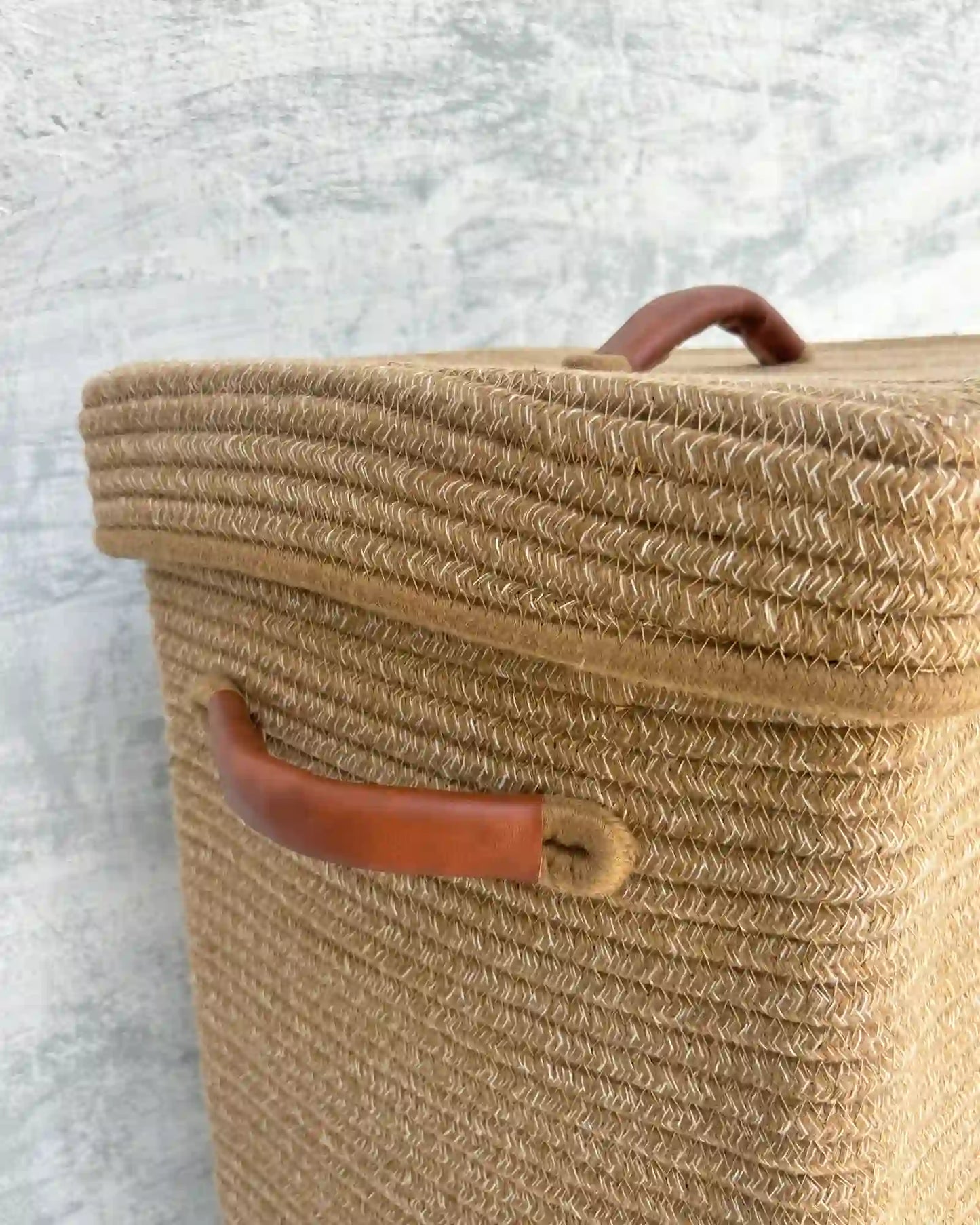 medium brown laundry basket with handles