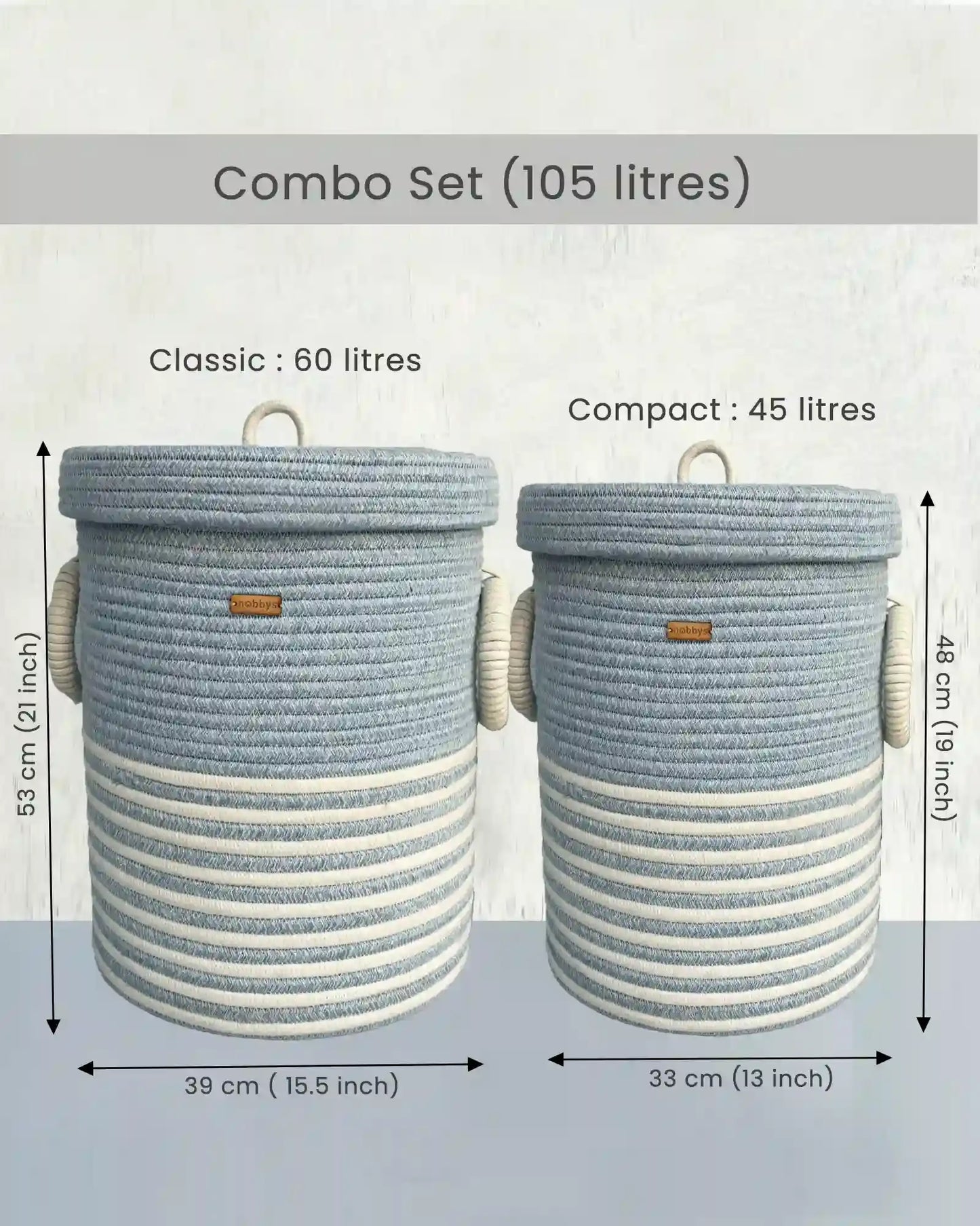 Pastel Blue Laundry Basket With Lid and Wheels