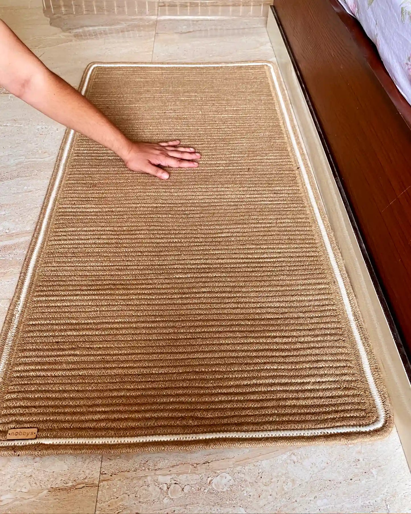 Earthy Brown Bedside Carpet (2ft x 5ft)