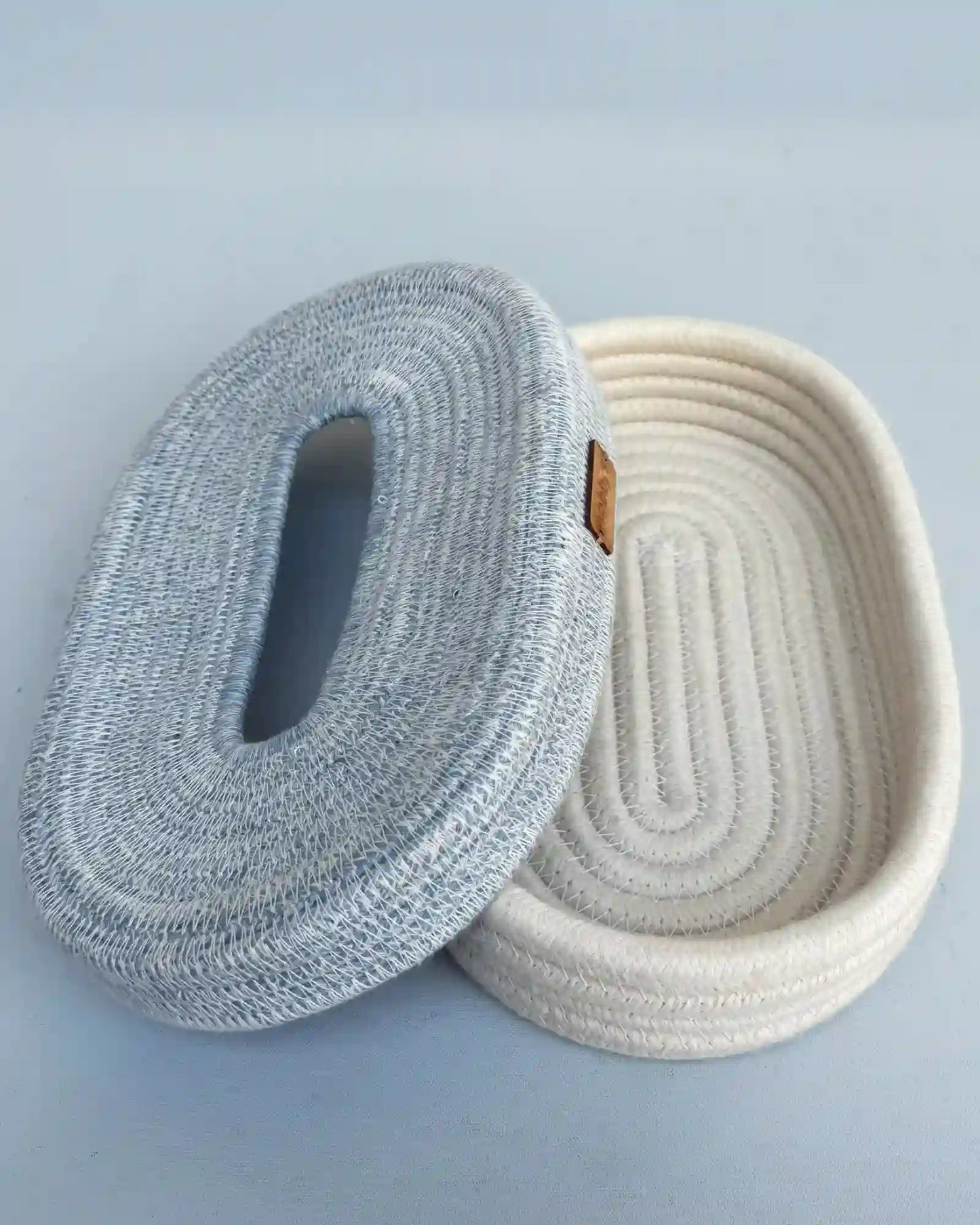 Blue tissue paper holder