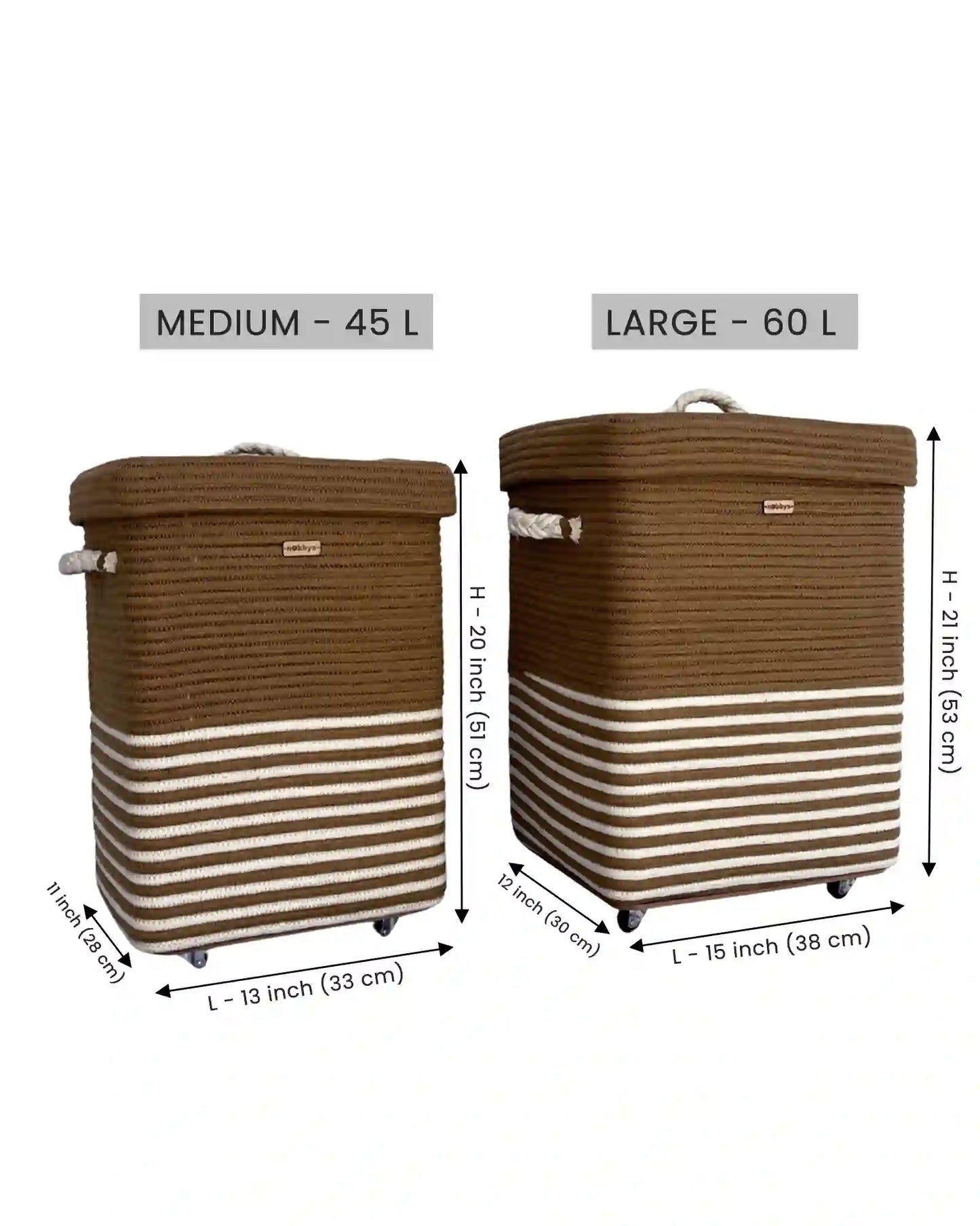 👑 Elite - Earthy Essence Rectangular Laundry Basket with Wheels and Lid