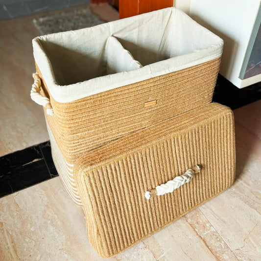 laundry basket with compartment
