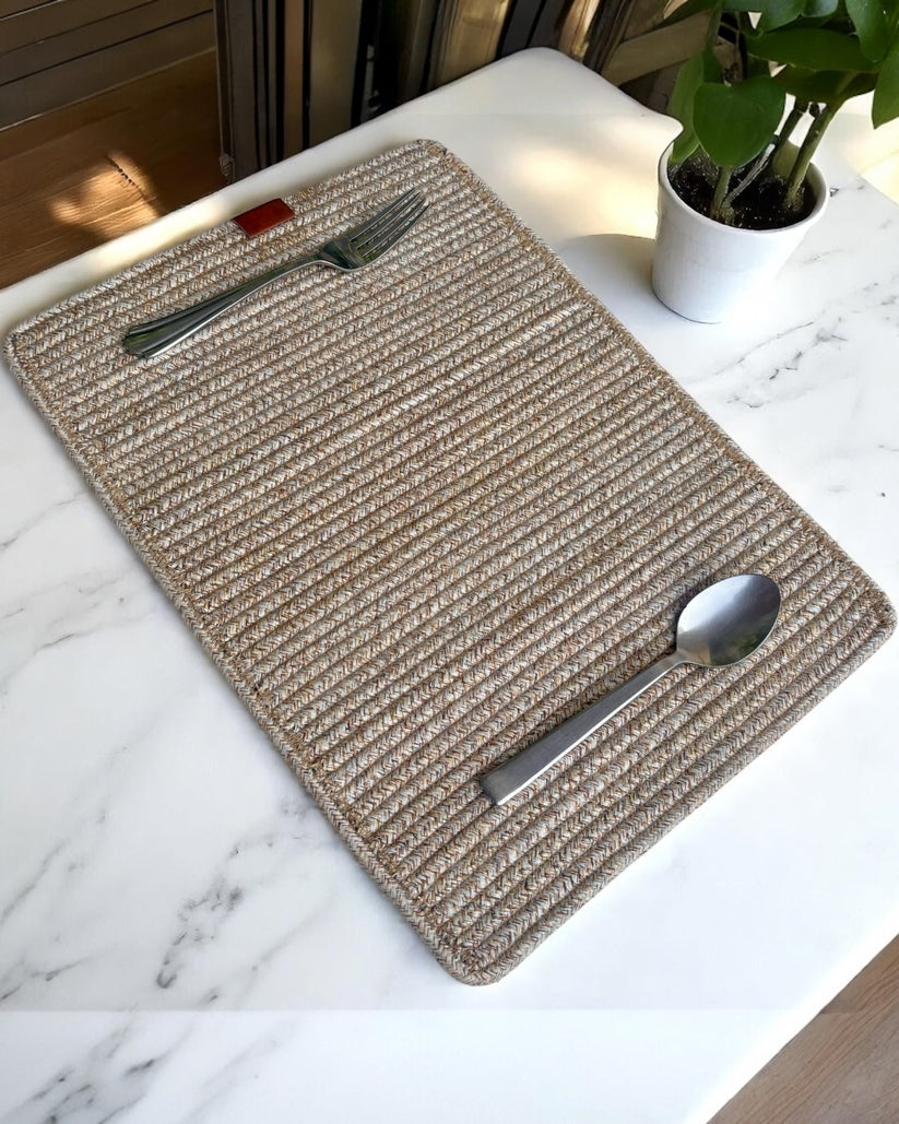 Rectangular Tray Mat Ivory Rectangular Table Mats ( 18 inch x 12 inch) – Nobbys