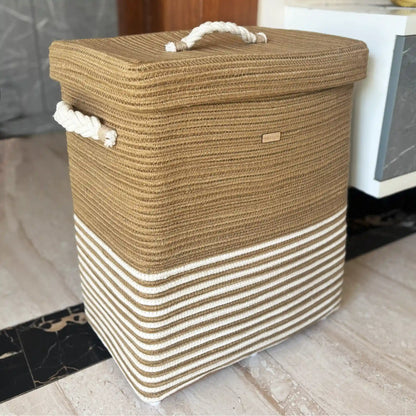 Laundry Basket with Partition and Compartments