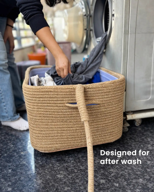 after washing laundry basket to carry wet clothes