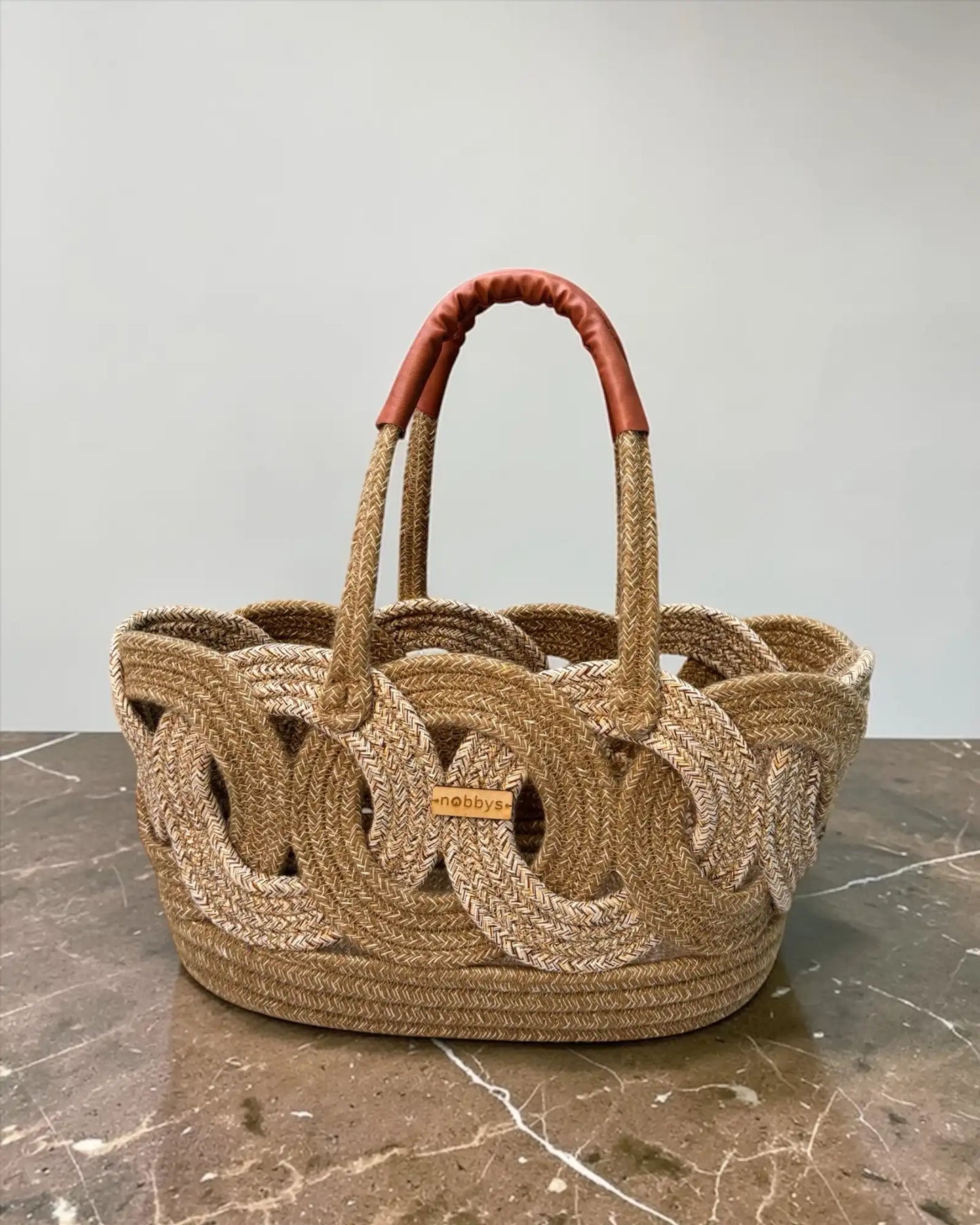 beach bag with leather handles