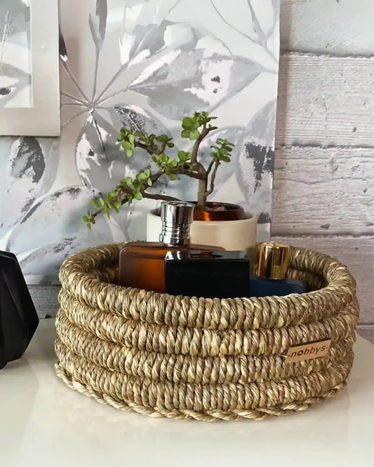 Handcoiled seagrass fruit basket