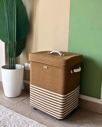 earthy essence Laundry basket with rollers