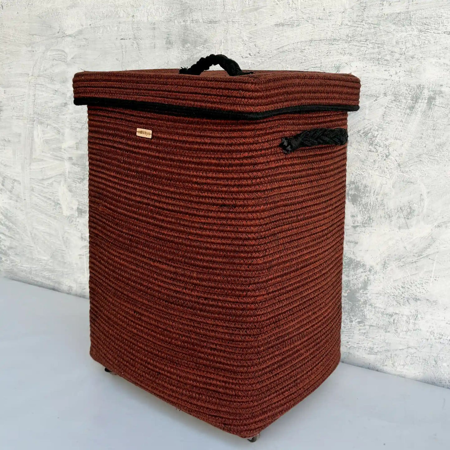 Auburn Earth Laundry Basket with Wheels – premium handcrafted storage solution