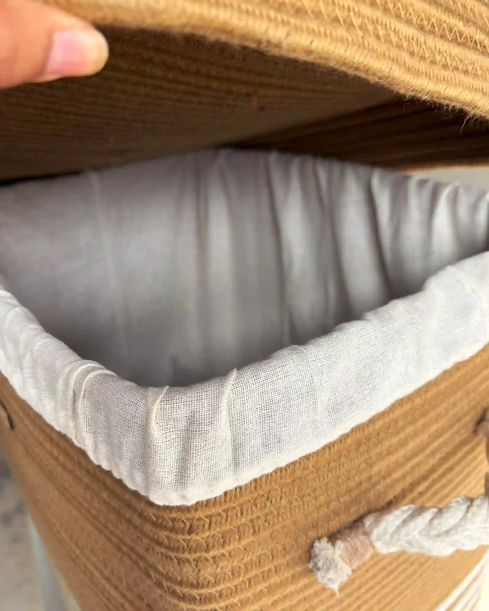 Laundry Basket with detachable lining fabric cover