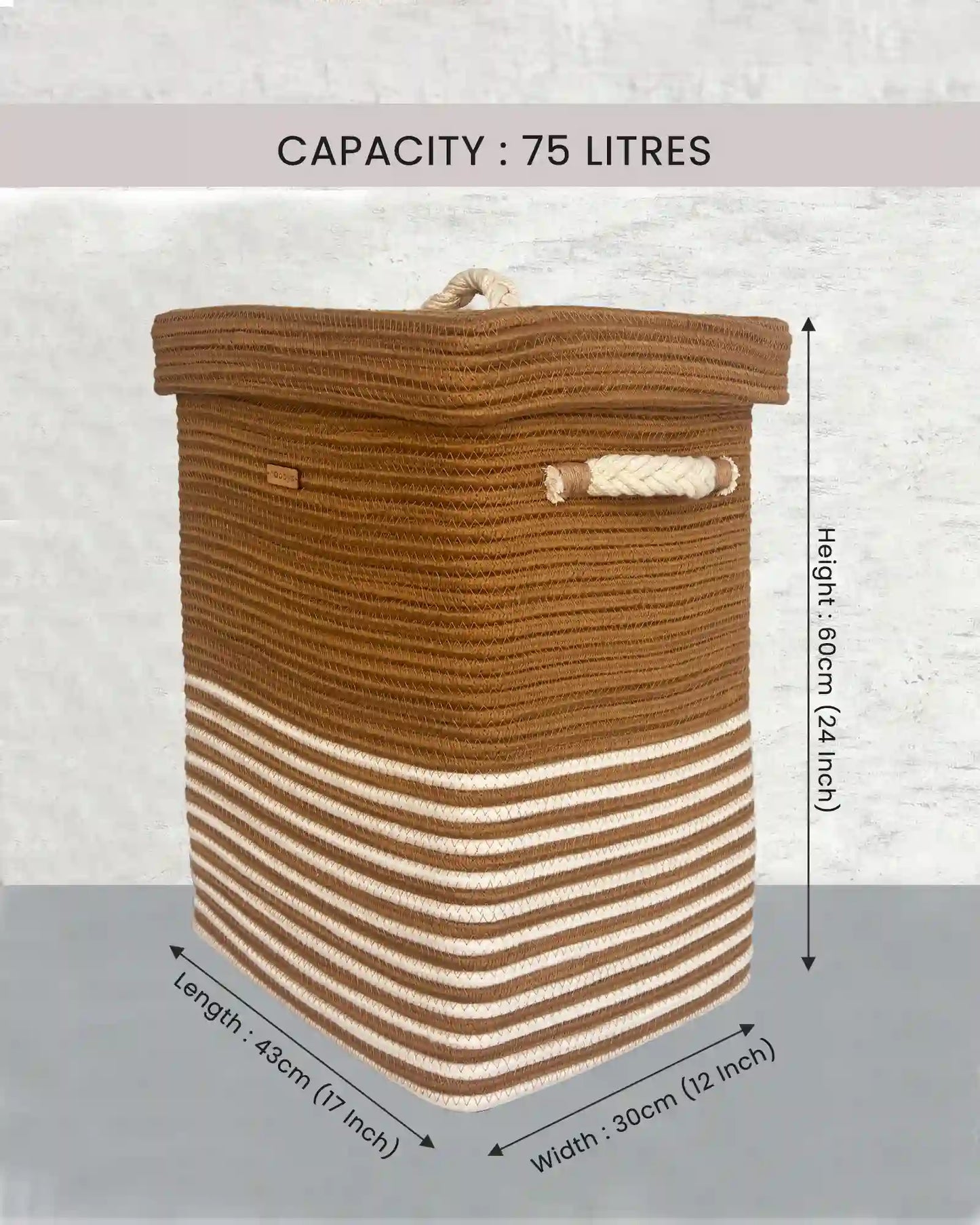 75 Litres Laundry Basket size