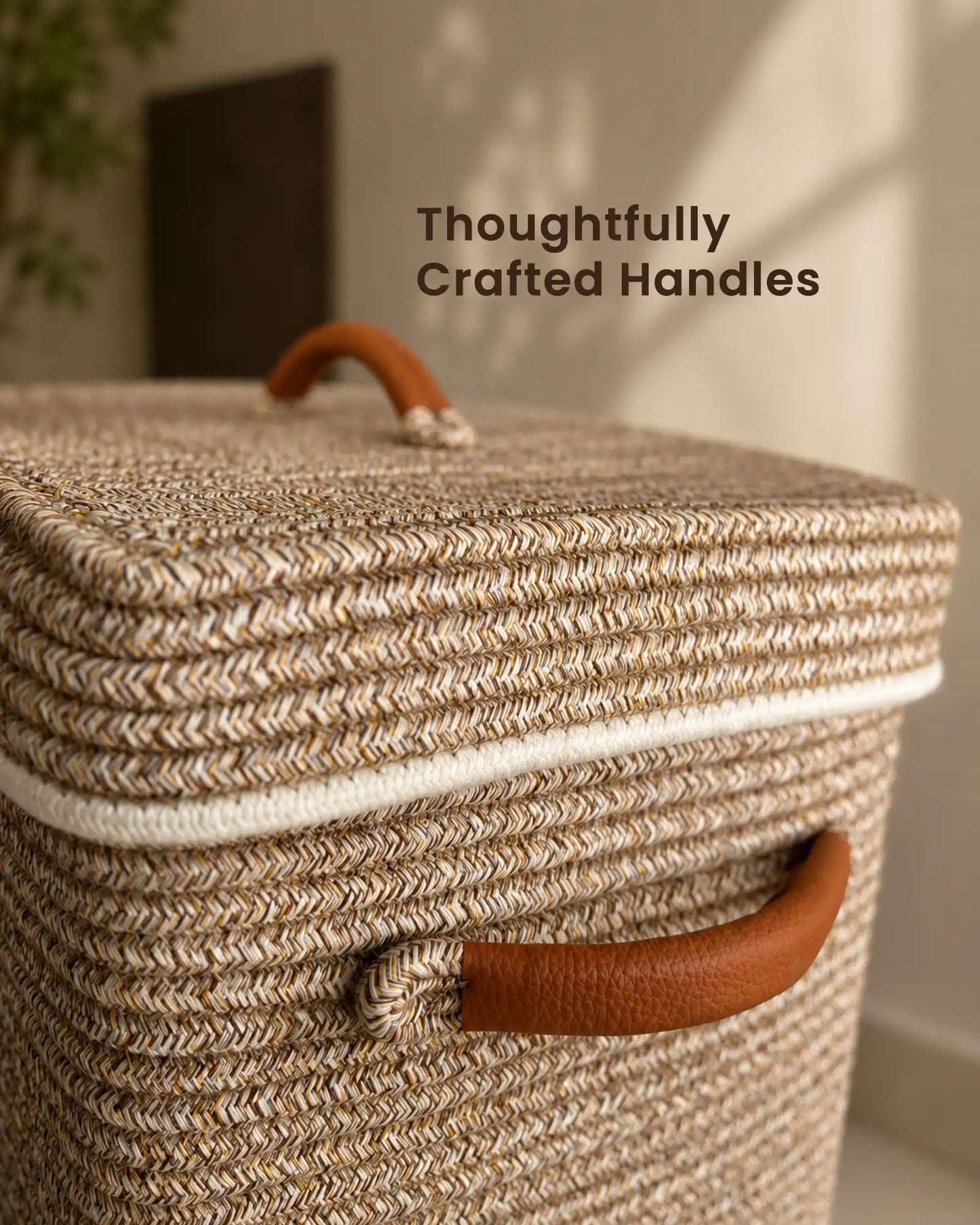 Sturdy, durable handles in laundry basket