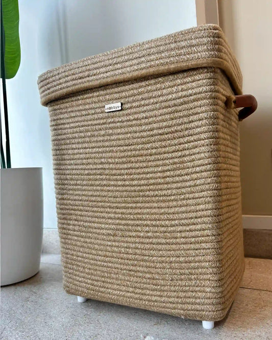 soft beige laundry basket
