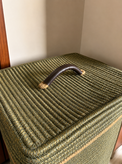 Timeless Olive Rectangular Laundry Basket with Wheels and Lid