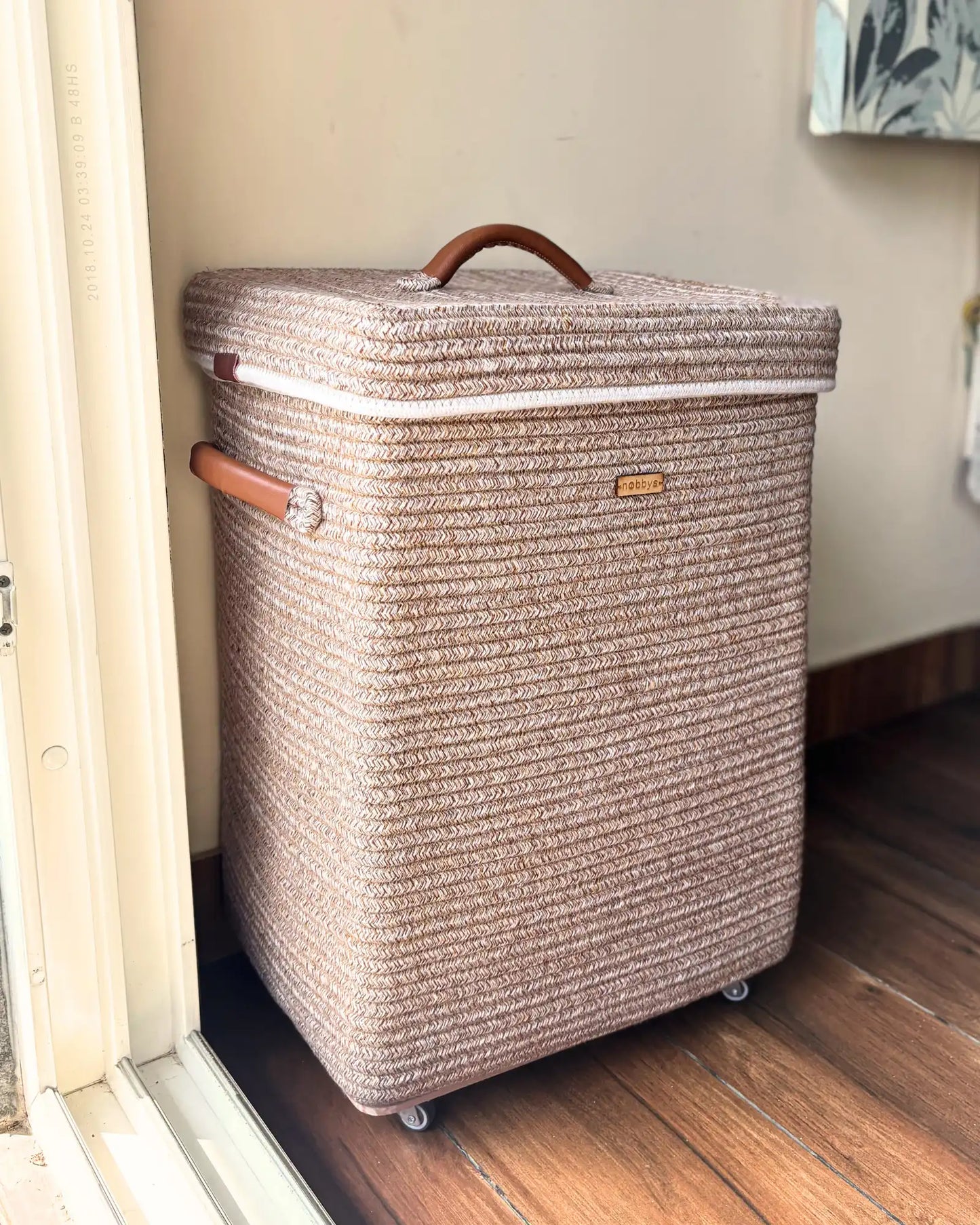 laundry basket with lid ivory