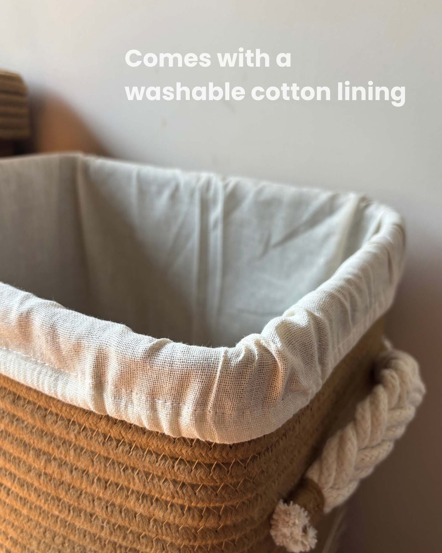 Laundry Basket with detachable lining fabric cover