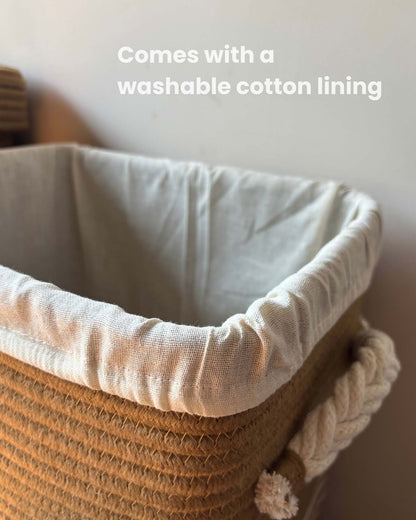 Laundry Basket with detachable lining fabric cover