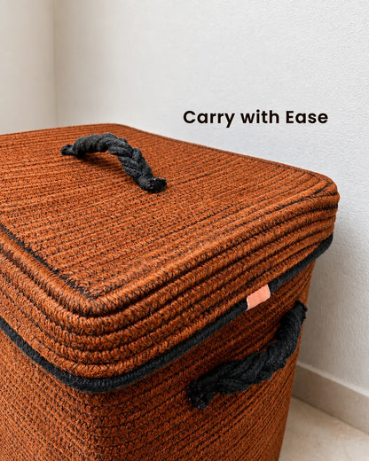 Auburn Earth Laundry Basket with Wheels -75 litres