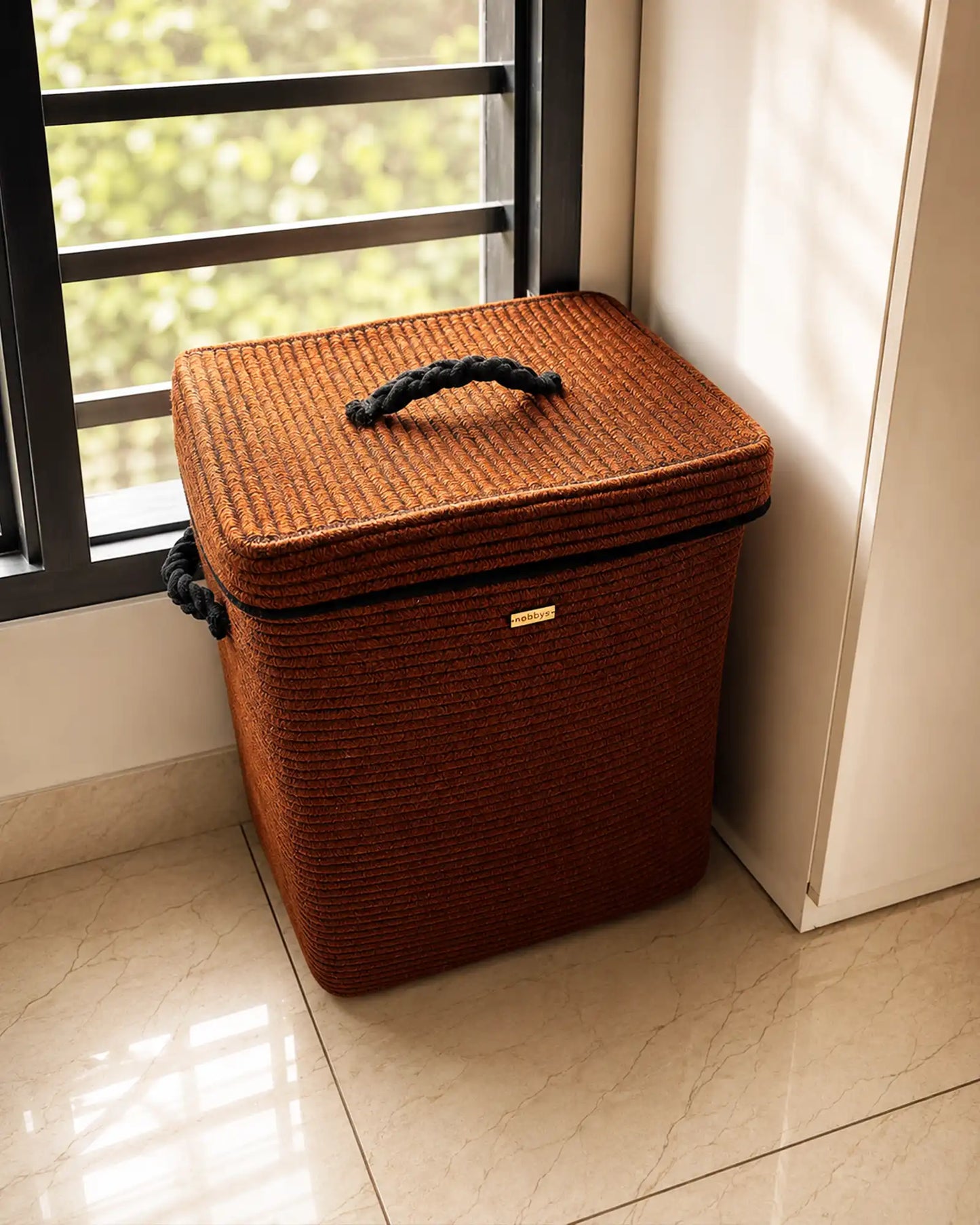 Auburn Earth Laundry Basket with Wheels -75 litres