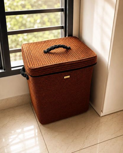 Auburn Earth Laundry Basket with Wheels -75 litres