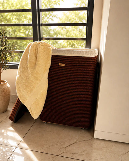 Auburn Earth Laundry Basket with Wheels -75 litres