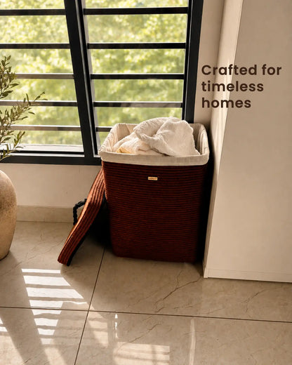 Auburn Earth Laundry Basket with Wheels -75 litres
