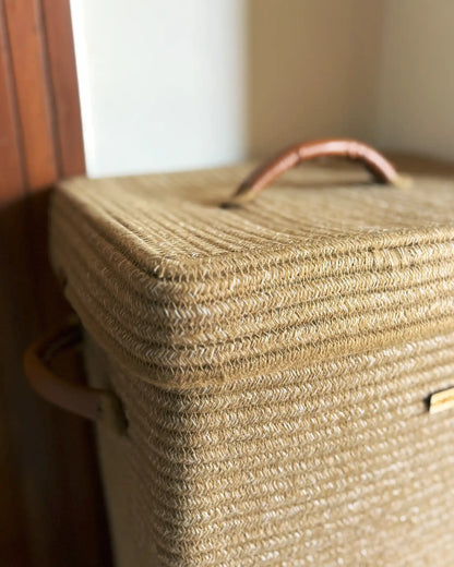 medium brown laundry basket with handles