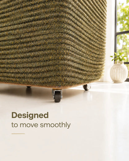 olive laundry basket with wheels