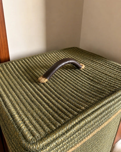Timeless Olive Rectangular Laundry Basket with Wheels and Lid