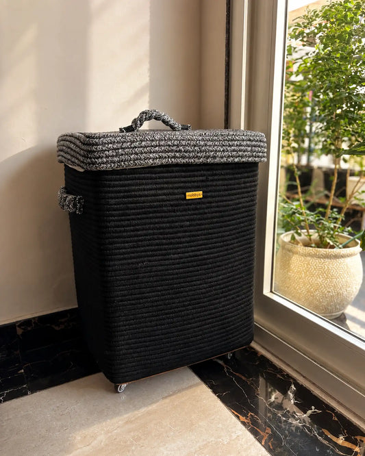 black laundry basket