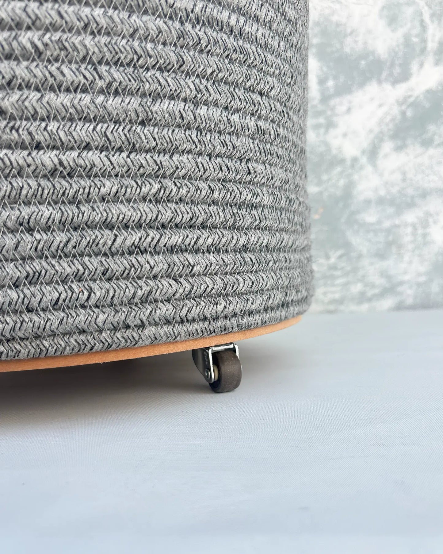 Silver Grey Laundry Basket with Lid and Bottom Spacers