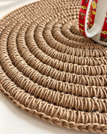 Handcrafted Jute Crochet Placemat (Pack of 3)