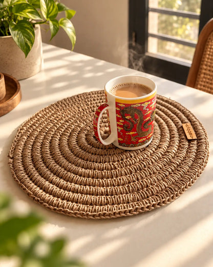 Handcrafted Jute Crochet Placemat (Pack of 3)