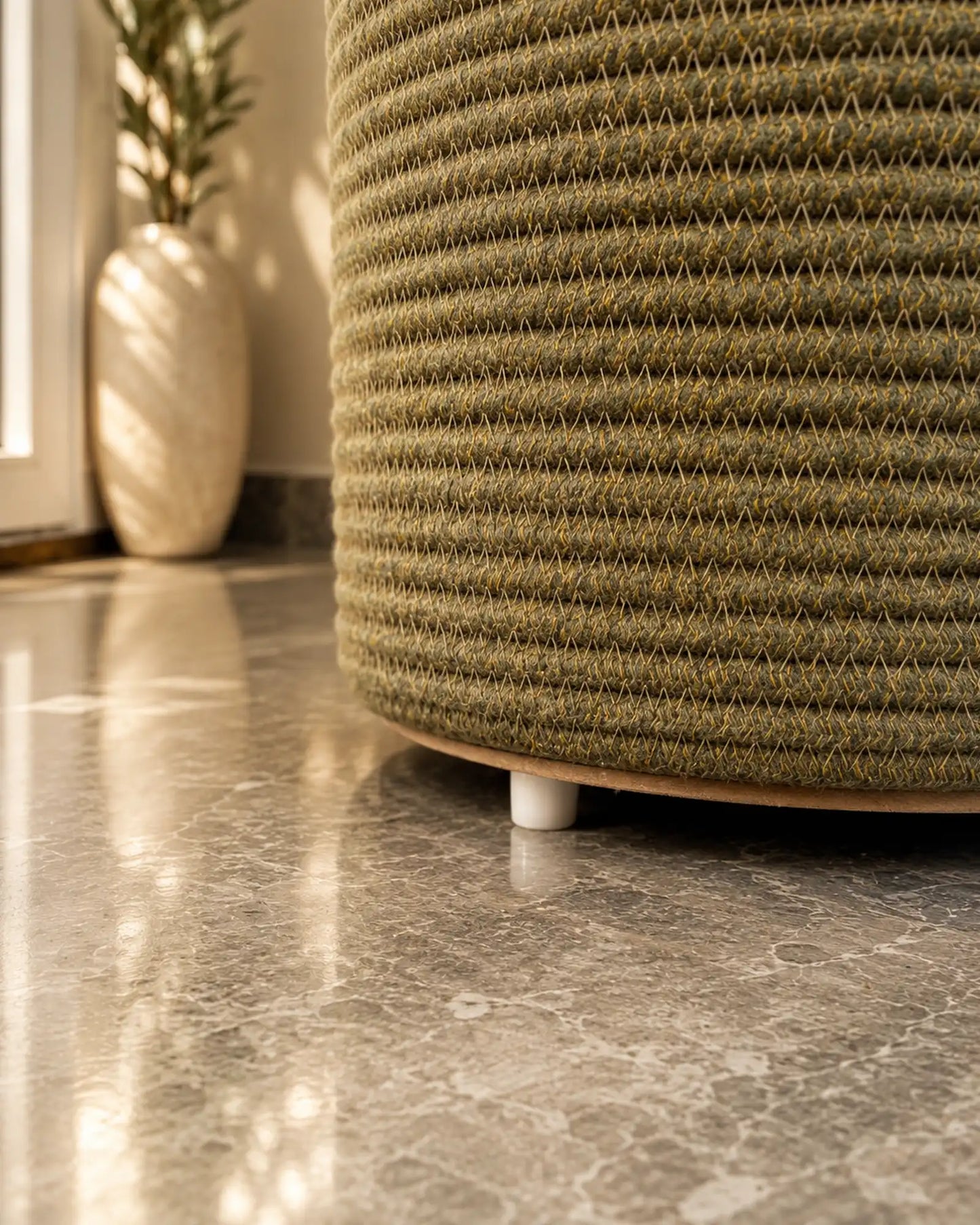 Olive Luxe Pouf