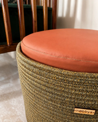Olive Luxe Pouf
